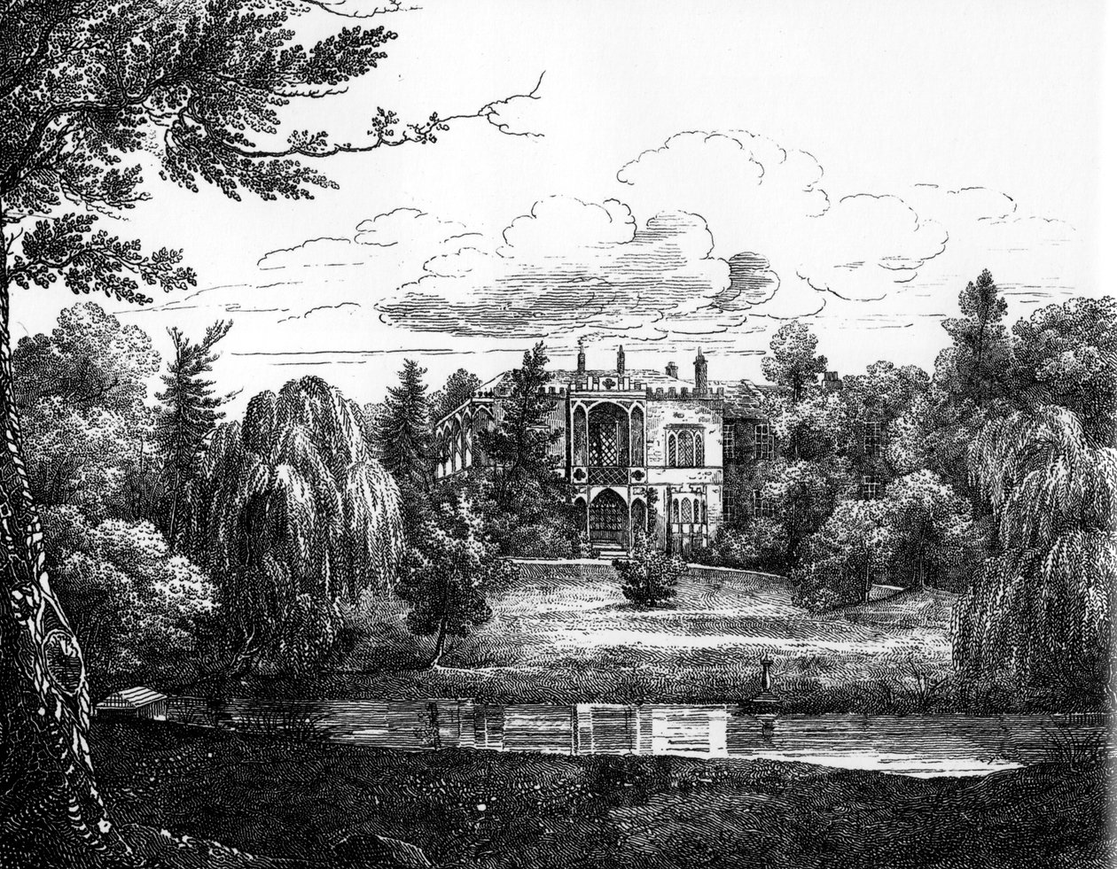 Szkic Greenbank House, Liverpool autorstwa English School