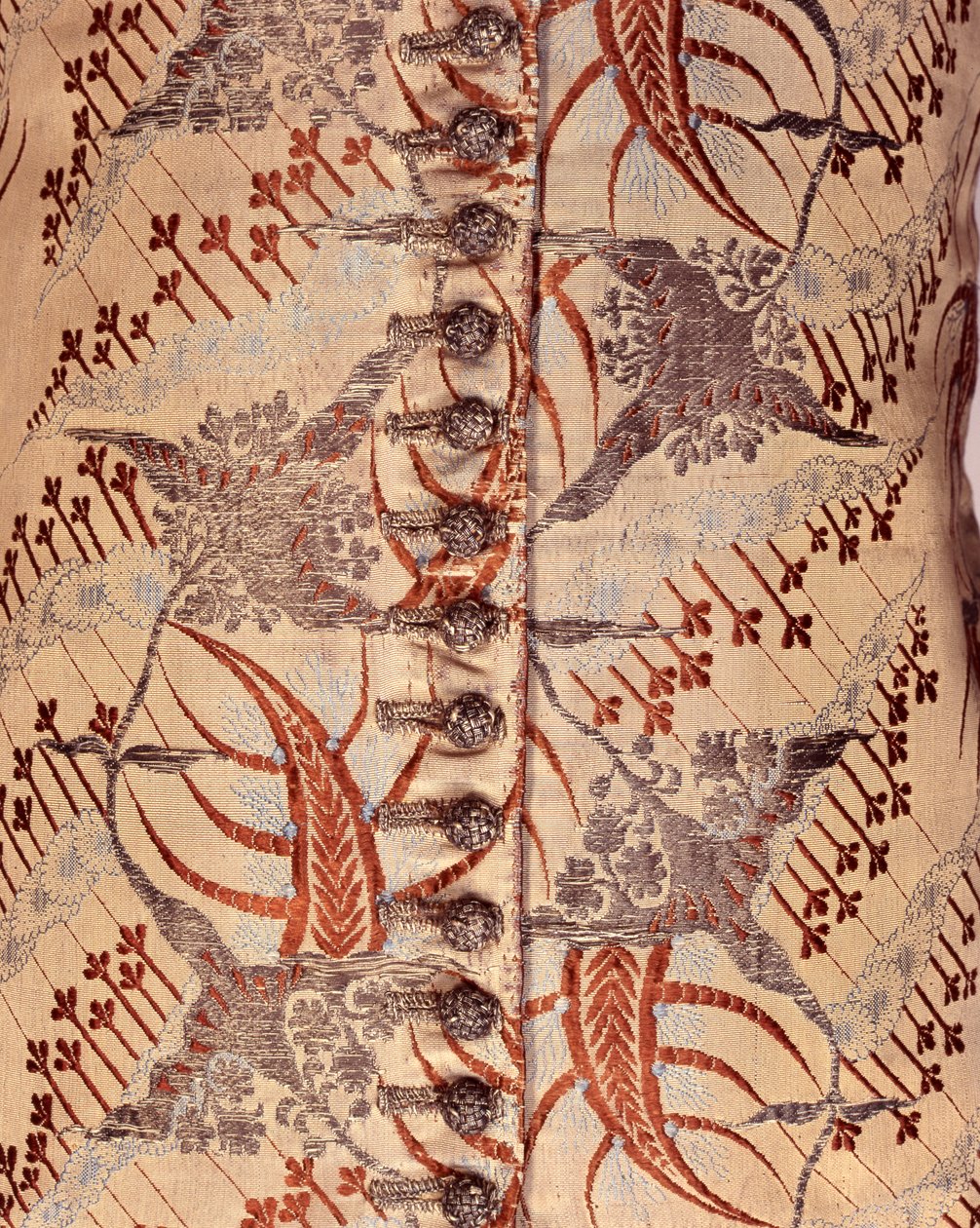 Kamizelka z rękawami, ok. 1705-15 (jedwab i brokat) autorstwa English School