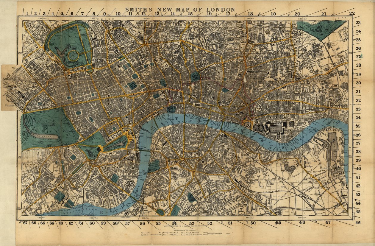 Nowa mapa Londynu autorstwa Smitha autorstwa English School