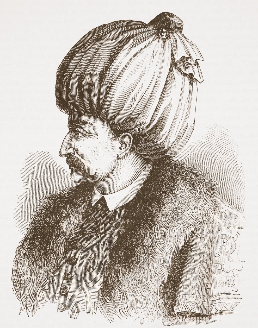 Soliman Wspaniały (z druku w Bibliotheque Nationale), ilustracja z Historii protestantyzmu Jamesa Aitkena Wylie (1808-1890), wyd. 1878 autorstwa English School