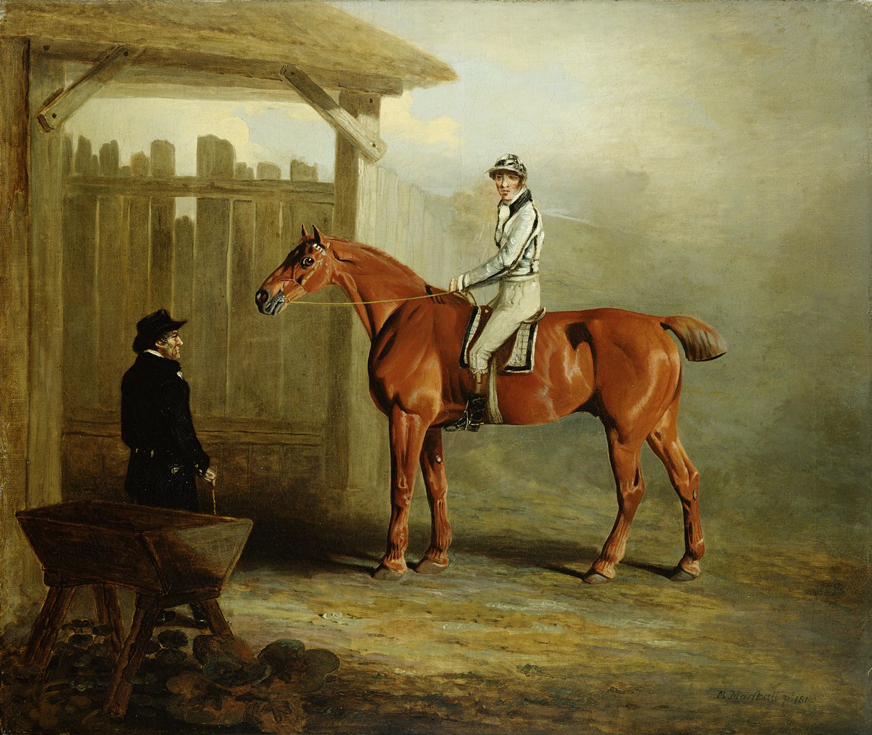 Wróżbita, zwycięzca St. Leger 1811 (olej na płótnie) autorstwa English School