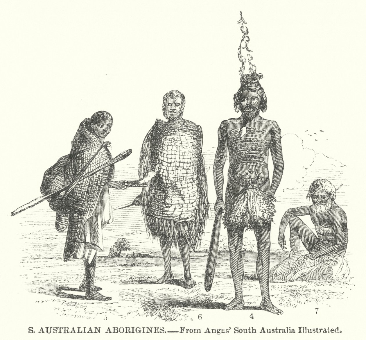 Aborygeni z Południowej Australii (rycina) autorstwa English School