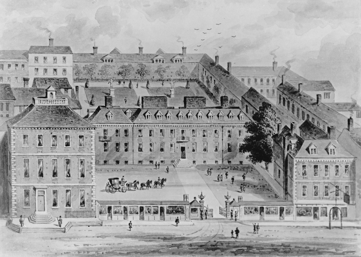 Południowy front Leicester House, c.1720 autorstwa English School
