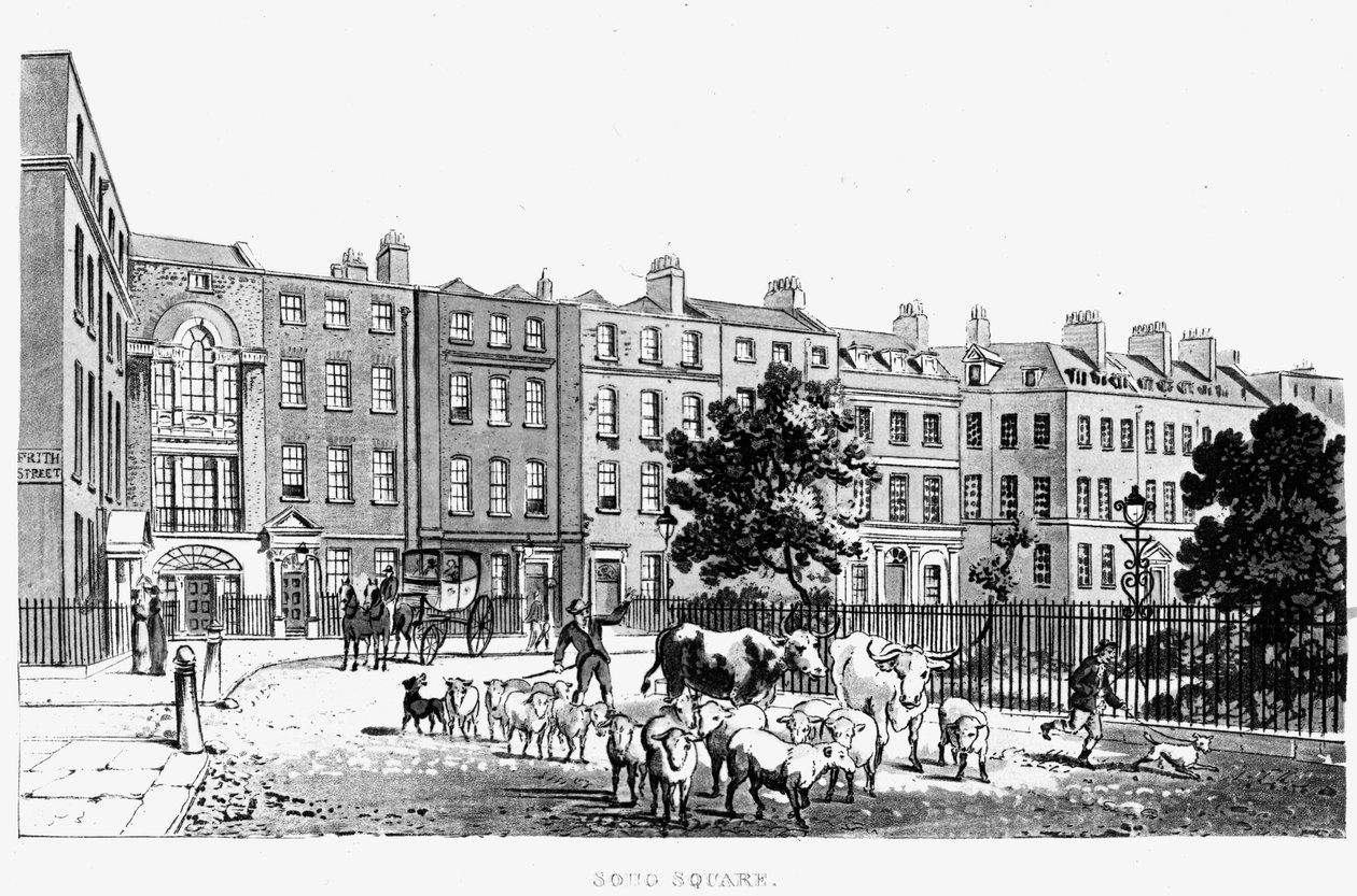 Południowo-zachodni róg Placu Soho, 1816 autorstwa English School