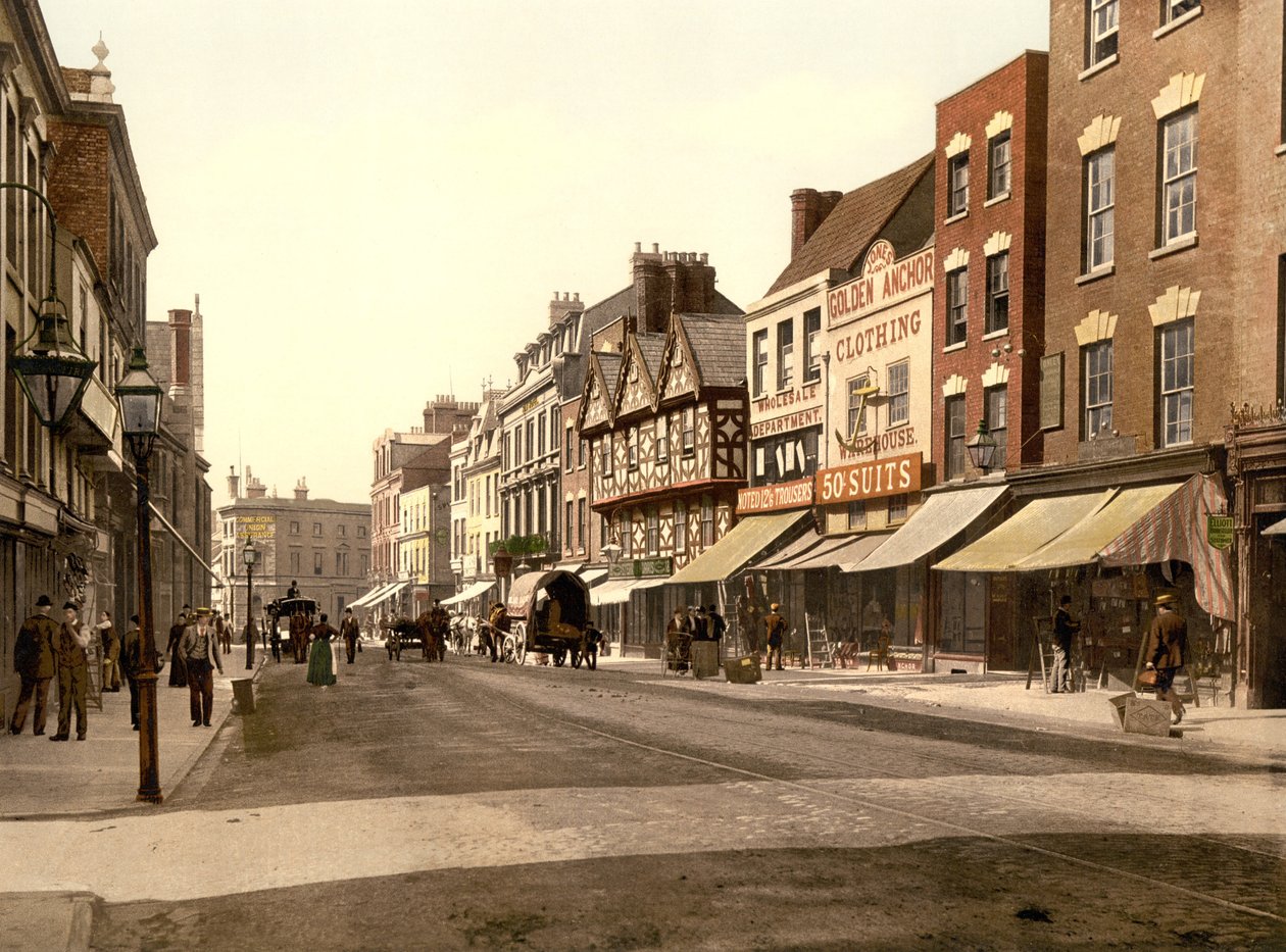 Southgate Street, Gloucester (zdjęcie ręcznie kolorowane) autorstwa English School
