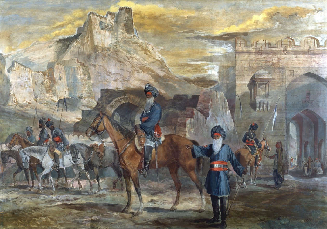Sowars, 19 Pułk Ułanów Bengalskich w Afganistanie, ok. 1880 autorstwa English School