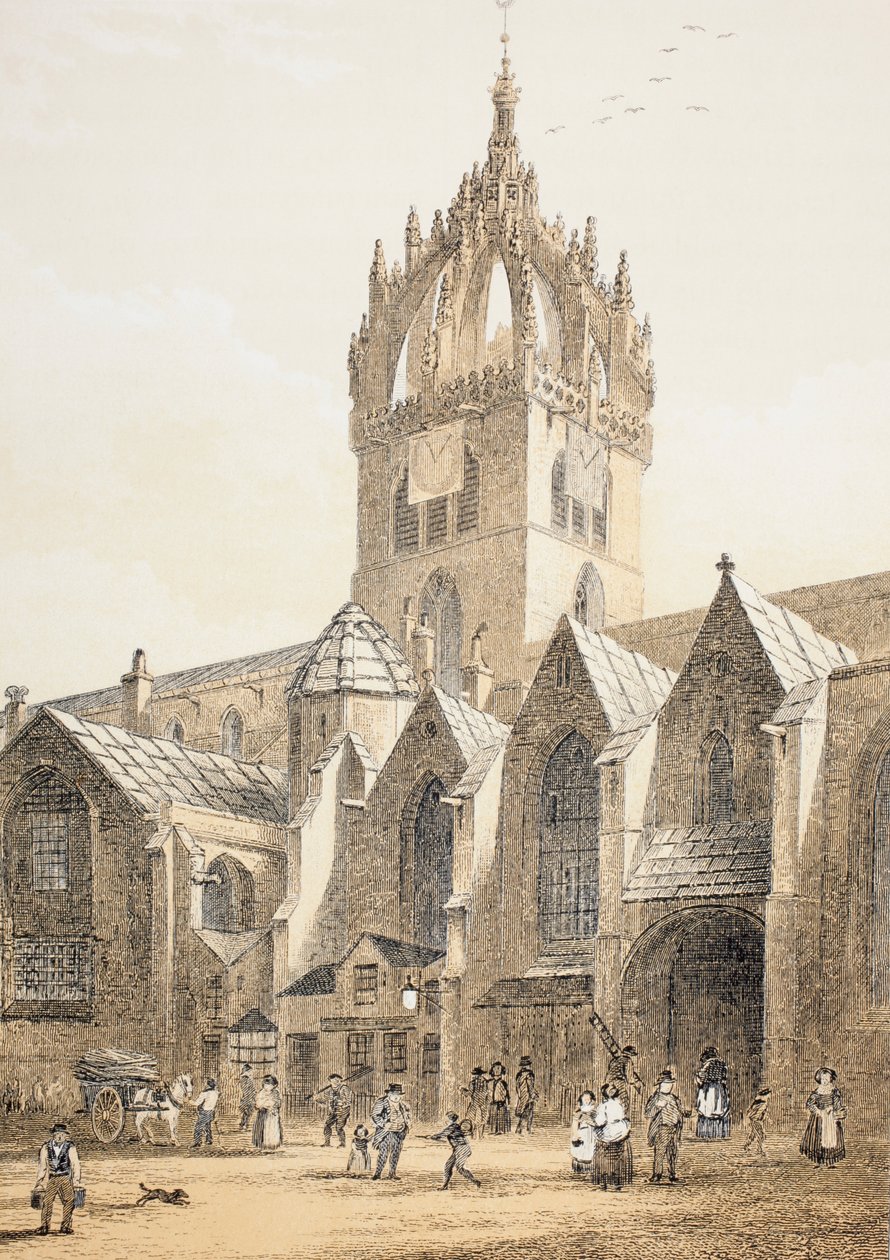 Katedra św. Gilesa lub Wysoki Kirk w Edynburgu, z "The Scots Worthies According to Howie