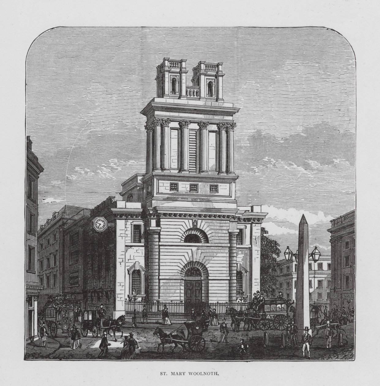 St Mary Woolnoth (litografia) autorstwa English School