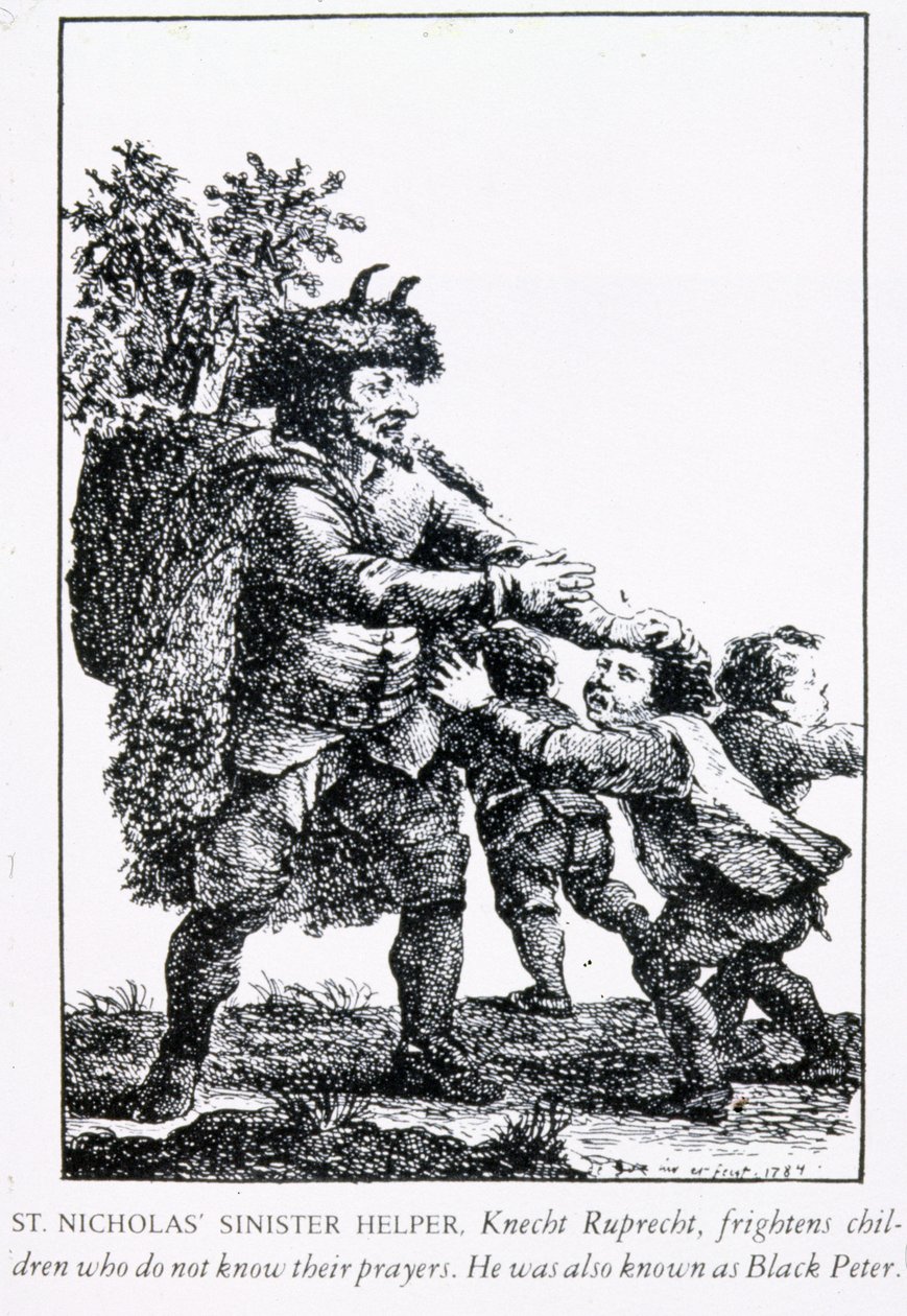 Św. Mikołaj Złowrogi Pomocnik: Knecht Ruprecht, 1784 autorstwa English School