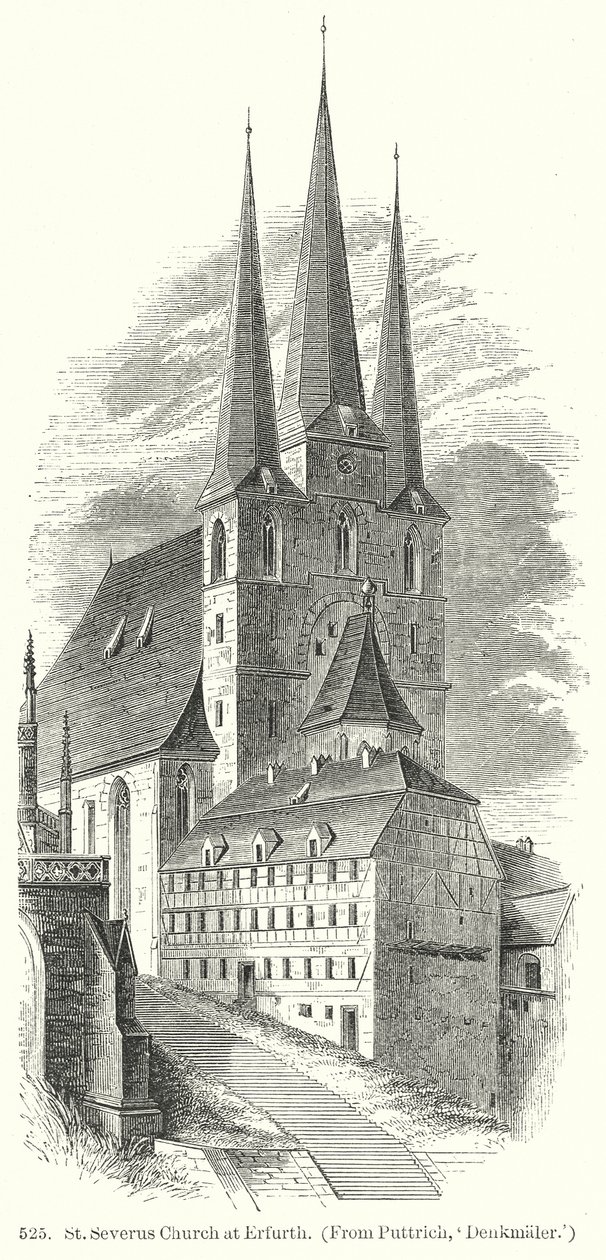 Kościół St Severus w Erfurth (rycina) autorstwa English School