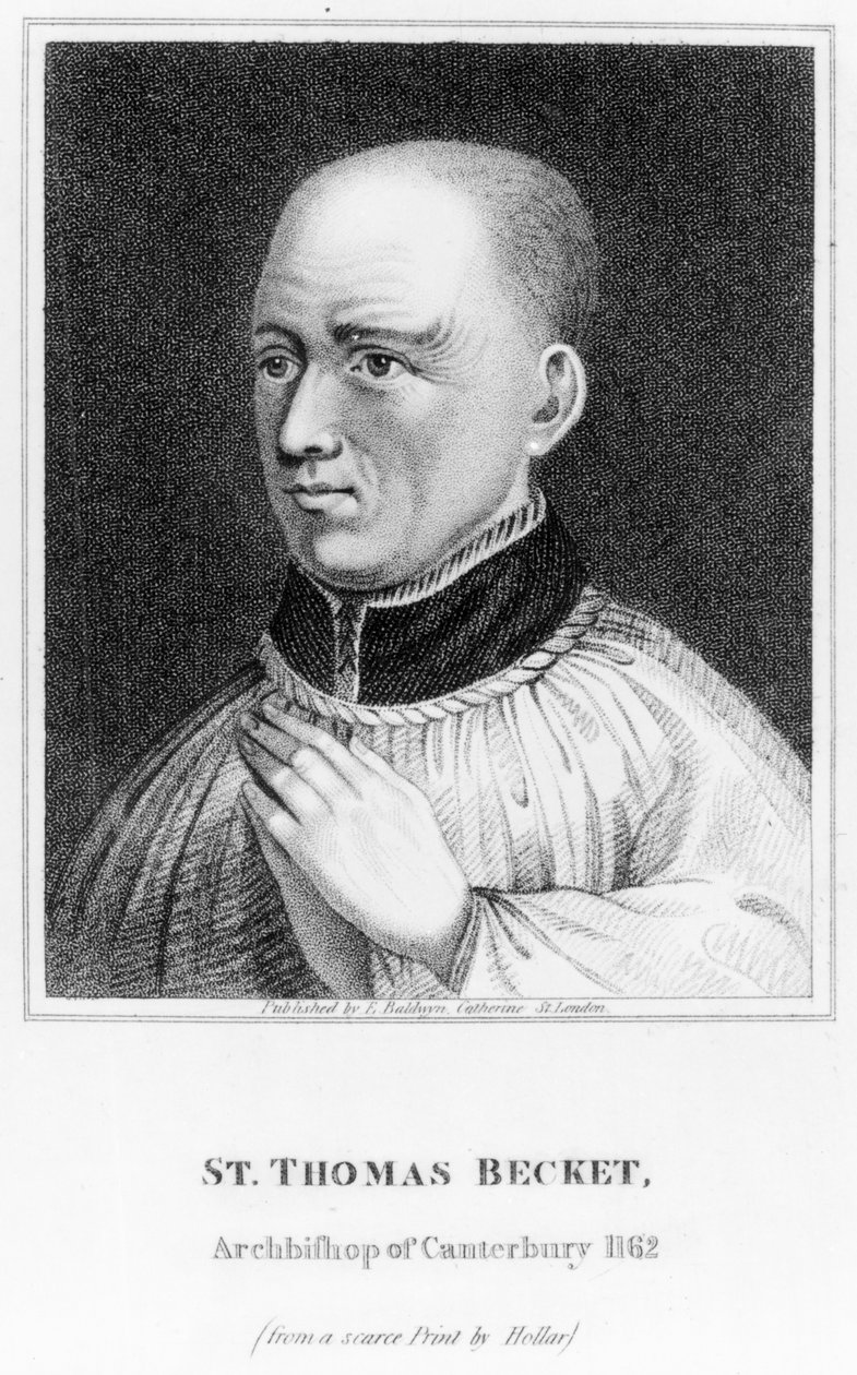 Św. Tomasz Becket, według ryciny Hollar autorstwa English School