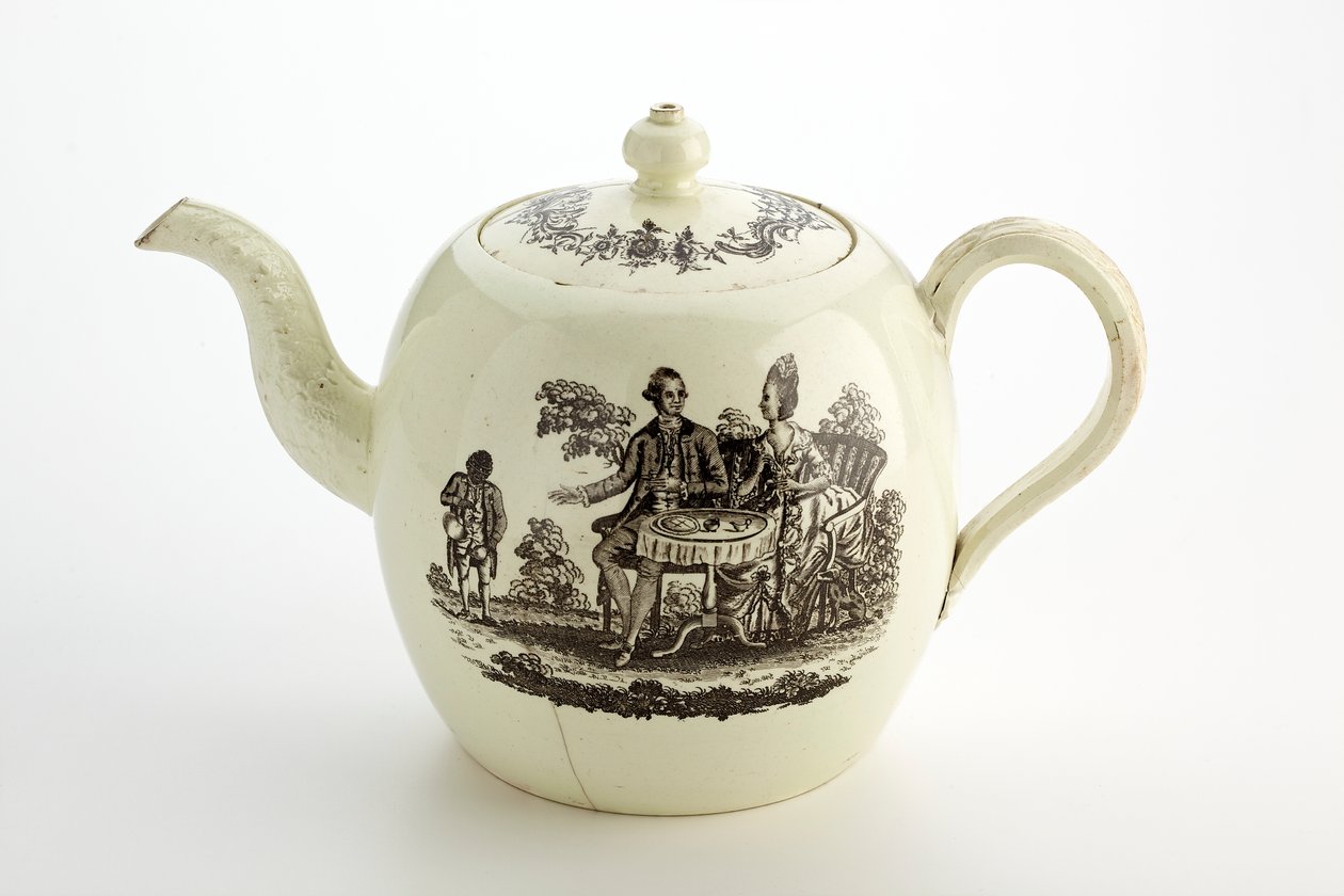 Staffordshire Wedgwood czajniczek, c.1775-85 (kremware) autorstwa English School