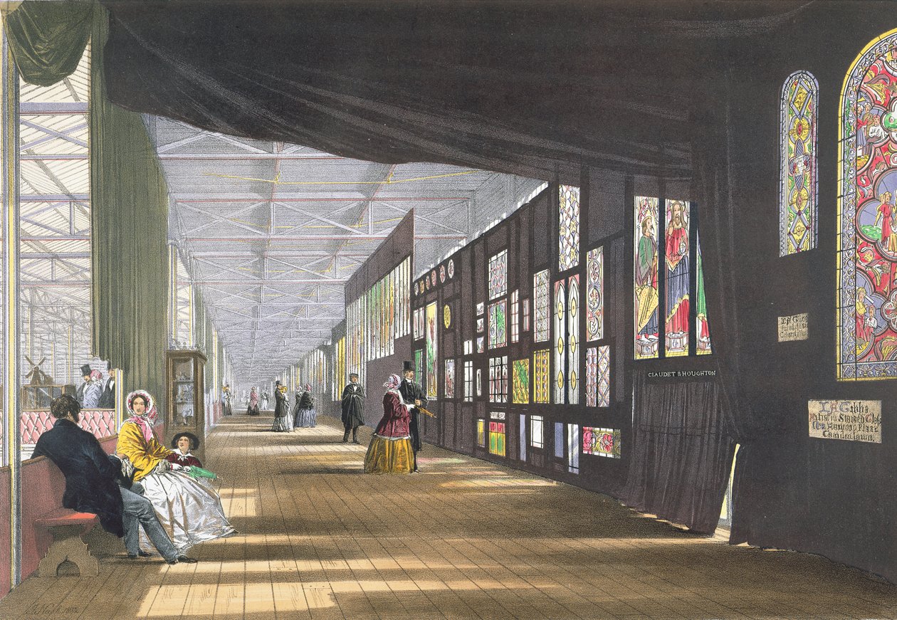 Galeria witraży z Dickinsons Comprehensive Pictures of the Great Exhibition of 1851, opublikowany 1854 autorstwa English School