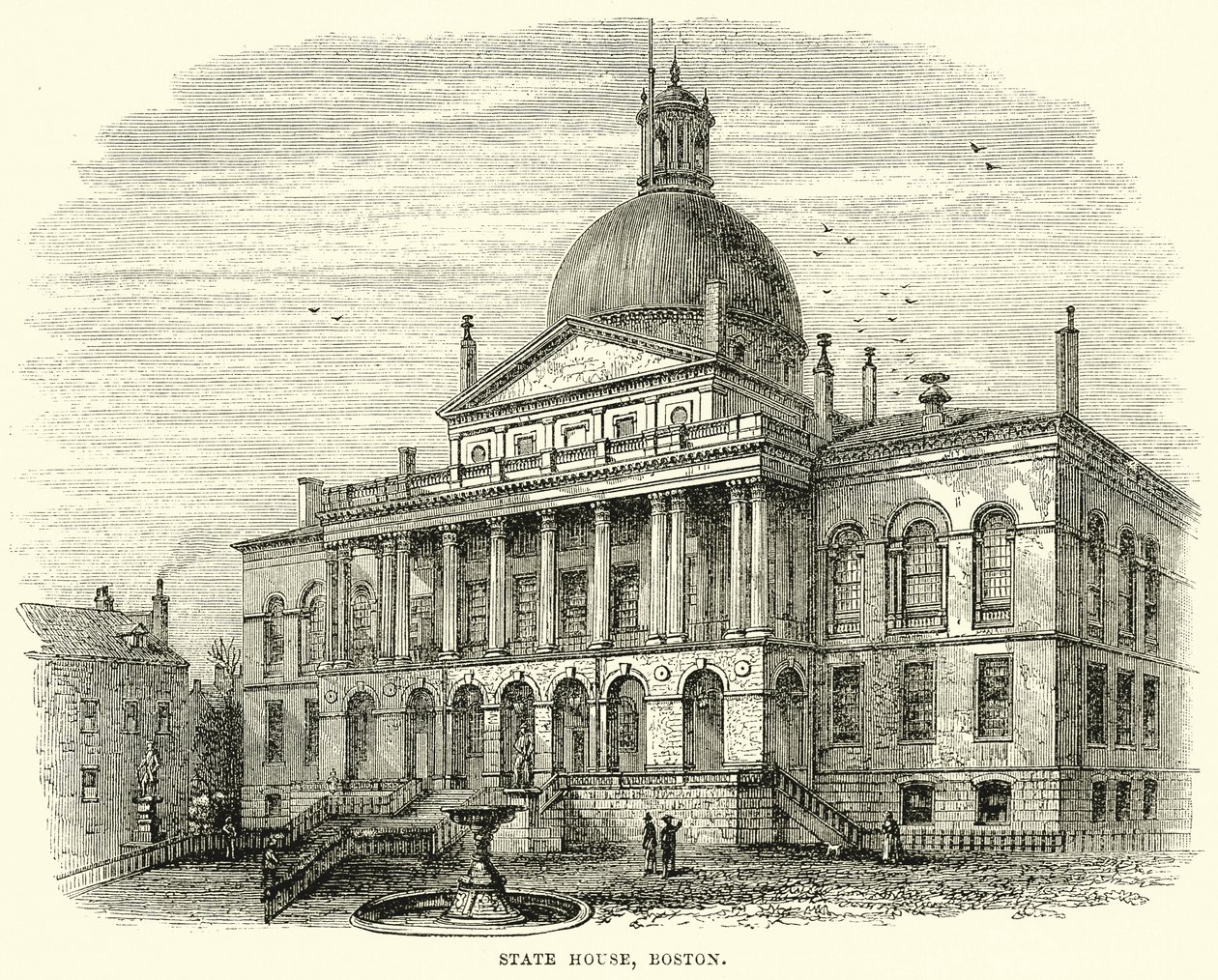 State House, Boston (rycina) autorstwa English School