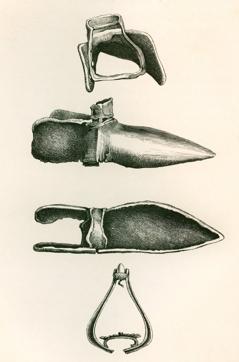Stirrups and Sollerets, z The British Army: Its Origins, Progress and Equipment, opublikowane 1868. autorstwa English School