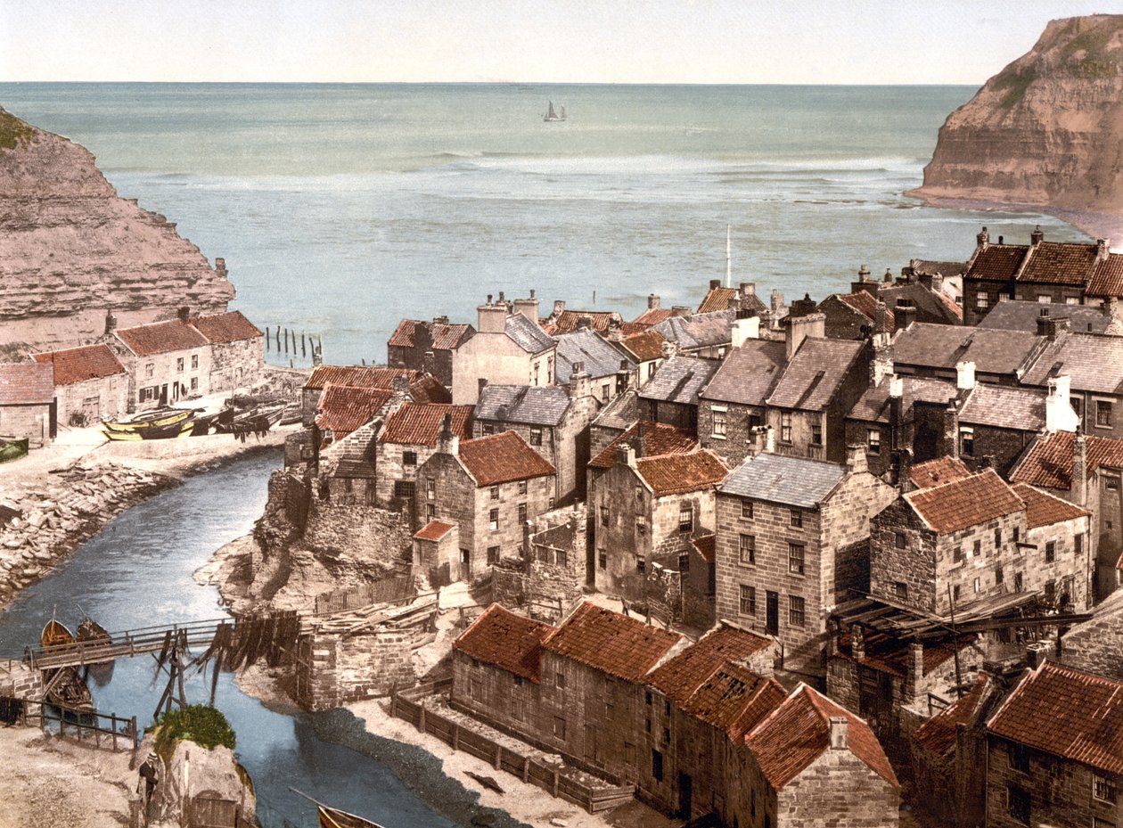 Straithes (zdjęcie ręcznie kolorowane) autorstwa English School