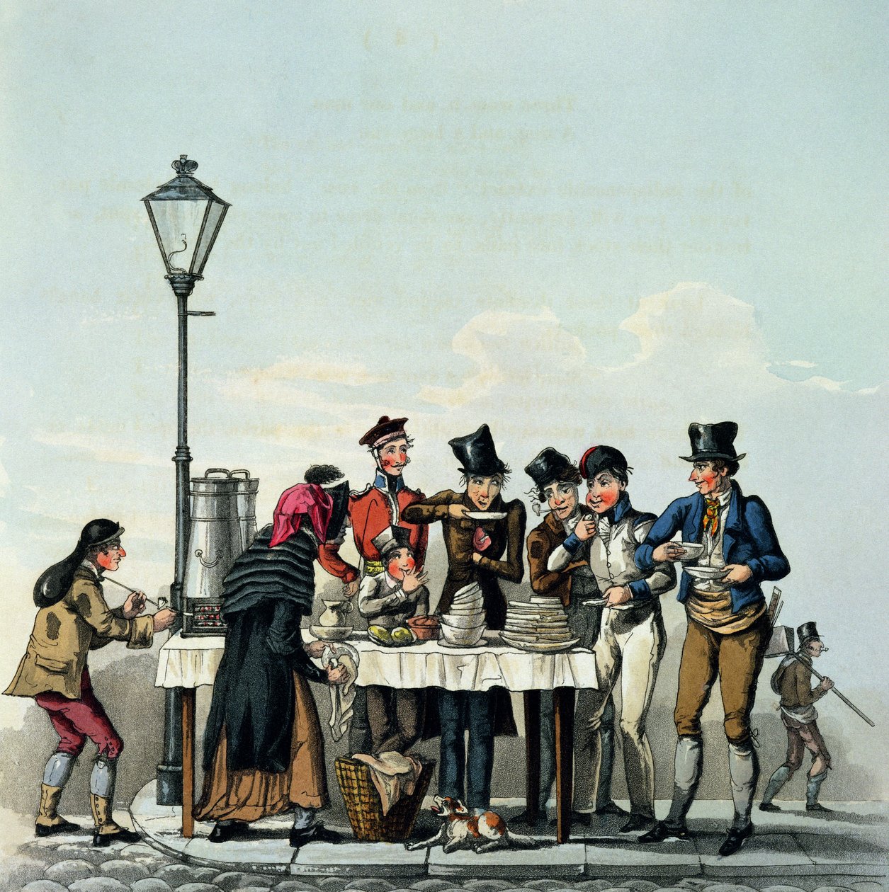 Street Breakfast grawerowane przez G.Hunta, 1825 autorstwa English School