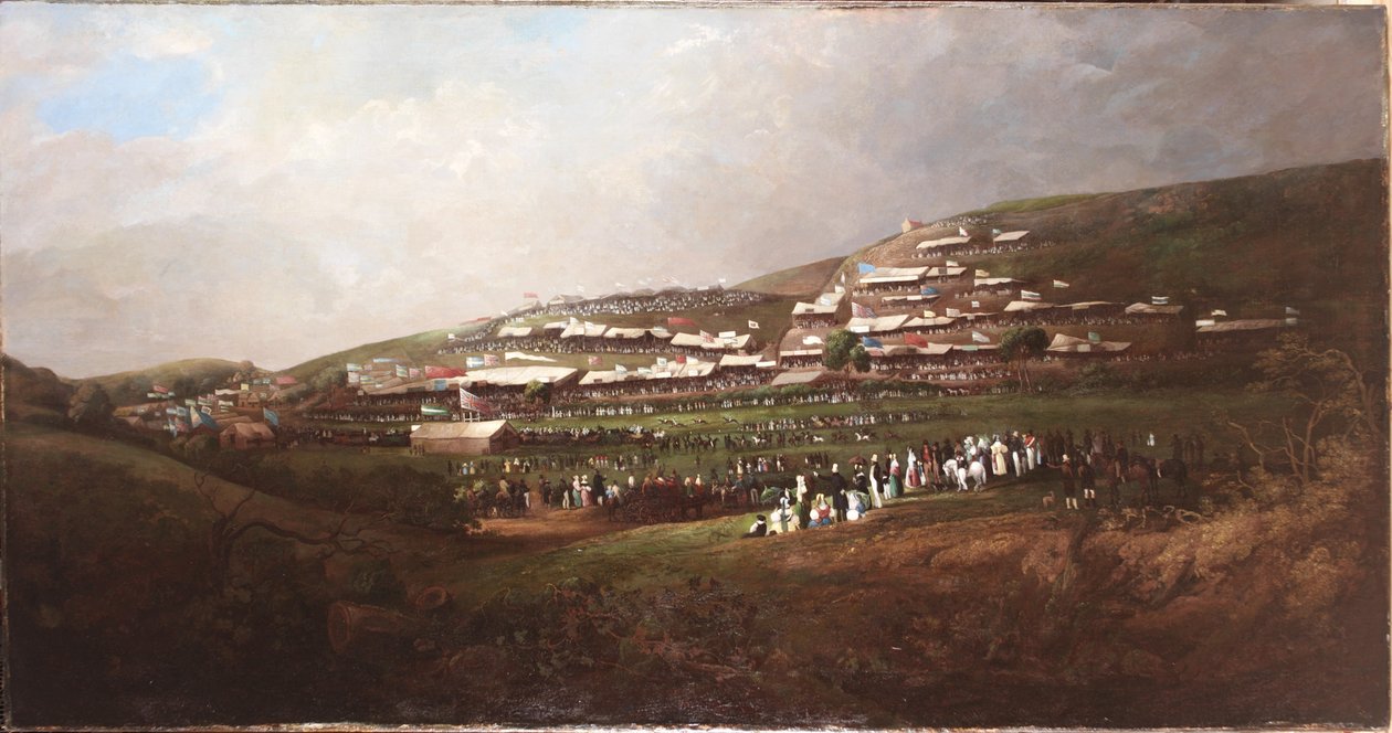 Sunderland, Wyścigi w Tunstall Hope, ok. 1835-40 (olej na płótnie) autorstwa English School
