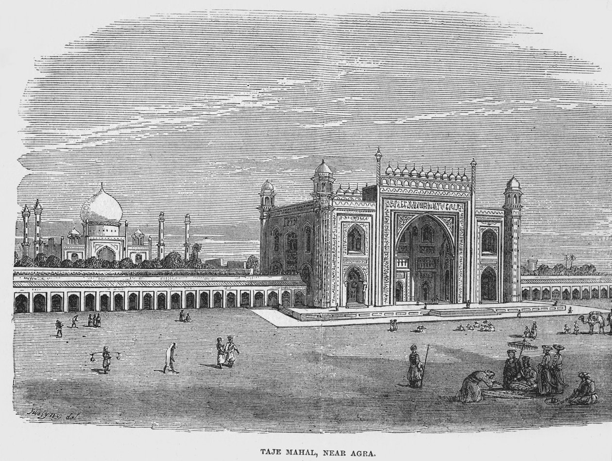 Taj Mahal k. Agry (rycina) autorstwa English School