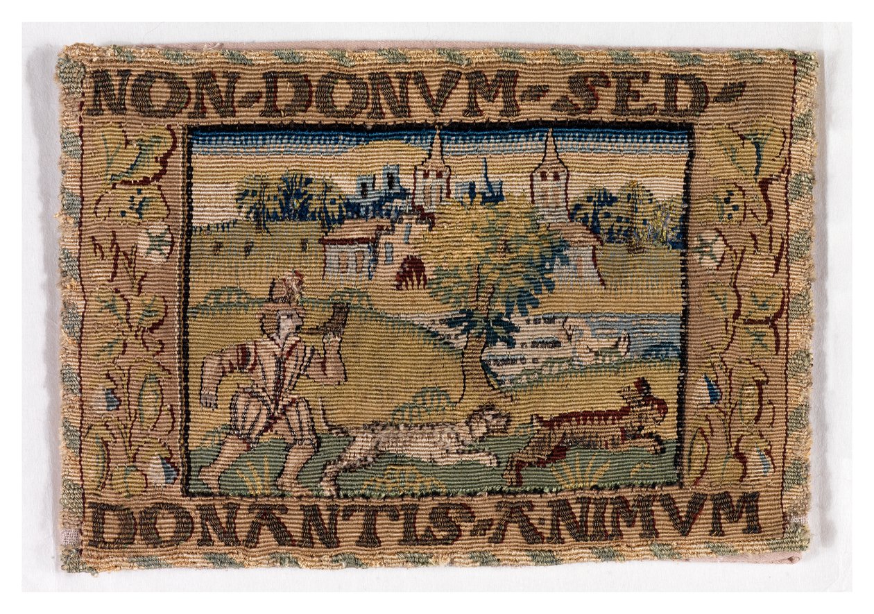 Panel gobelinowy przedstawiający scenę polowania, wykonany prawdopodobnie w Sheldon w Anglii, ok. 1600-25 (wełna) autorstwa English School