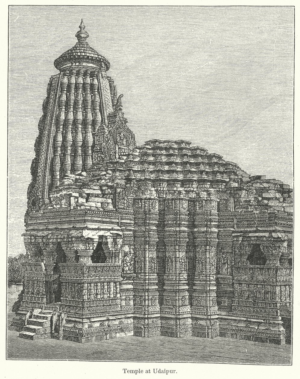 Świątynia w Udaipur (grawerunek) autorstwa English School