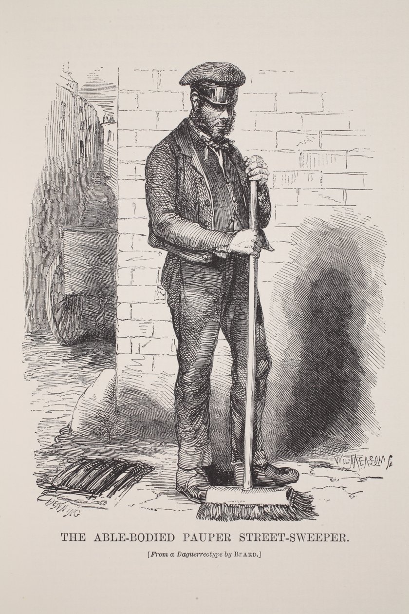 The Able-Bodied Pauper Street-Sweeper, z dagerotypu Richarda Bearda, ilustracja z London Labor i London Poor Henry