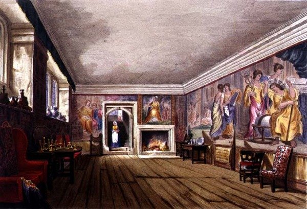 Pokój Ante, dom Cotehele, ok. 1830-40 (kolor lito) autorstwa English School