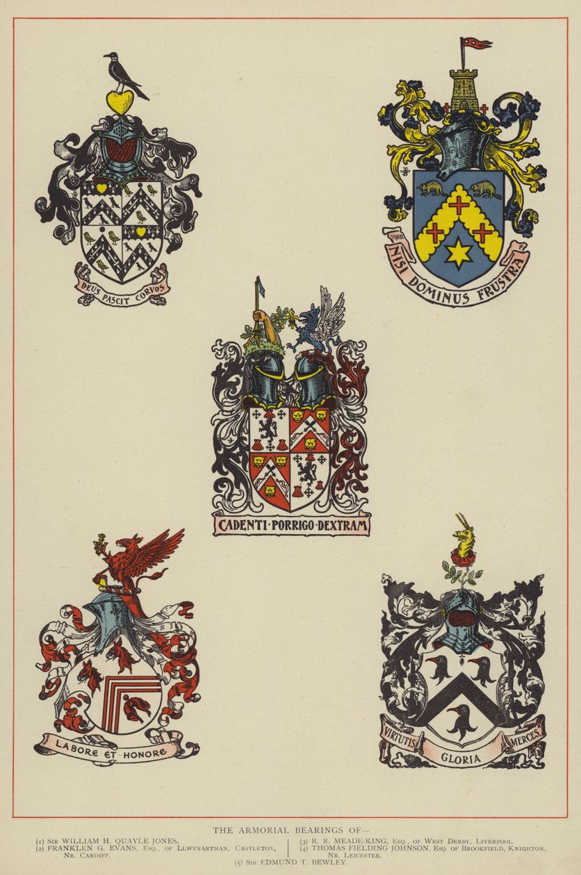 Nośniki herbowe (litografia kolorowa) autorstwa English School