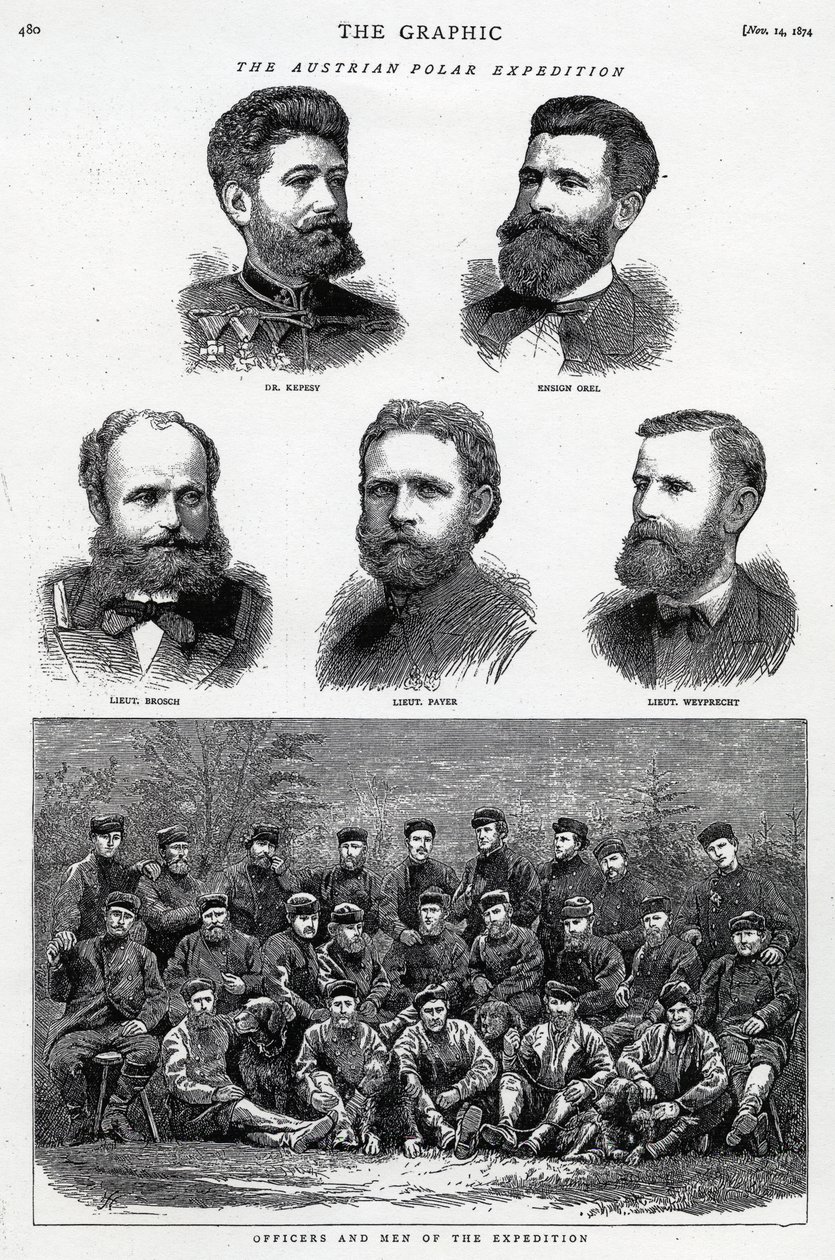 Austriacka wyprawa polarna, opublikowana w The Graphic, 14 listopada 1874 autorstwa English School