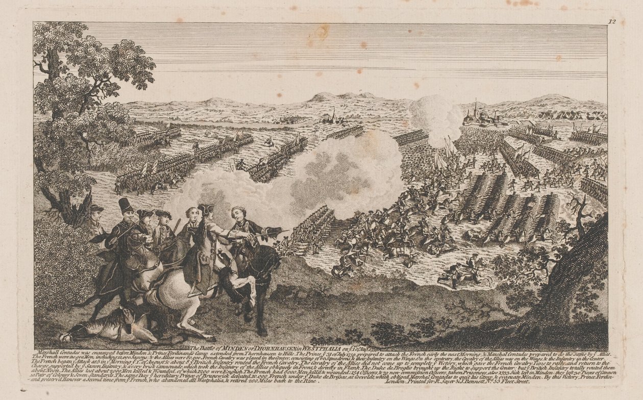 ?Bitwa pod Minden lub Thornhausen w Westfalii 1 sierpnia 1759 roku? autorstwa English School