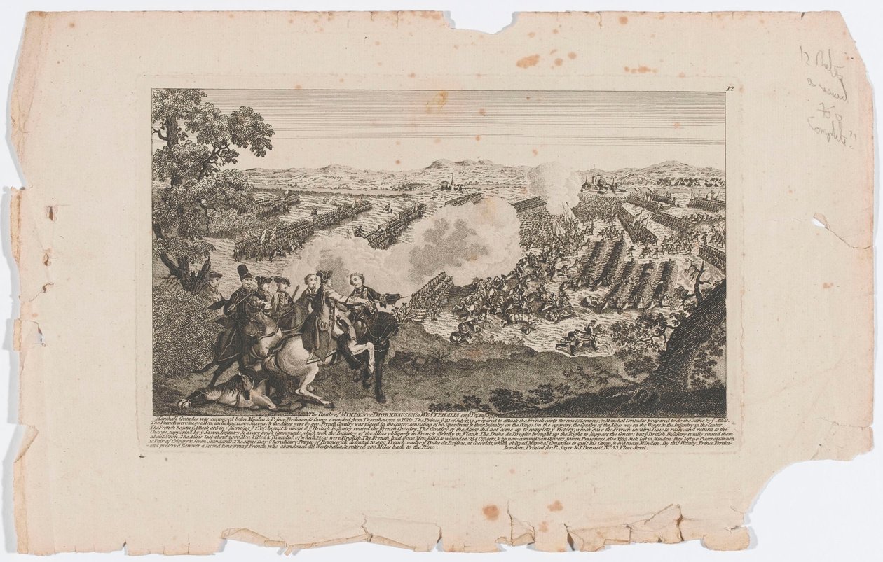 ?Bitwa pod Minden lub Thornhausen w Westfalii 1 sierpnia 1759 roku? autorstwa English School