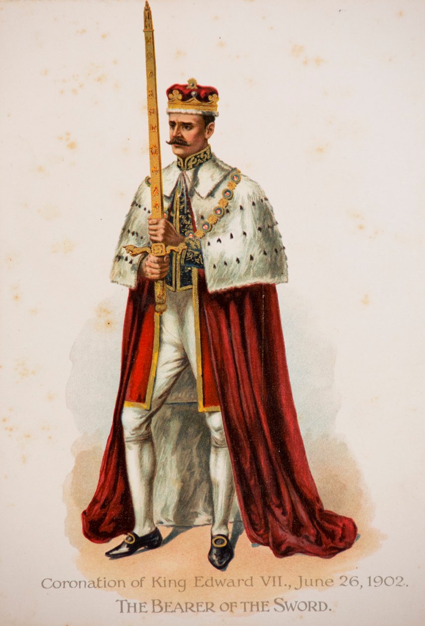 Nosiciel miecza podczas koronacji króla Edwarda VII autorstwa English School