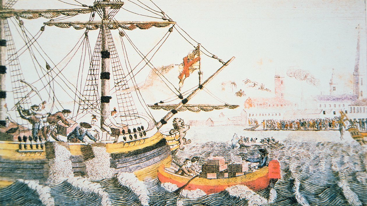 Boston Tea Party autorstwa English School