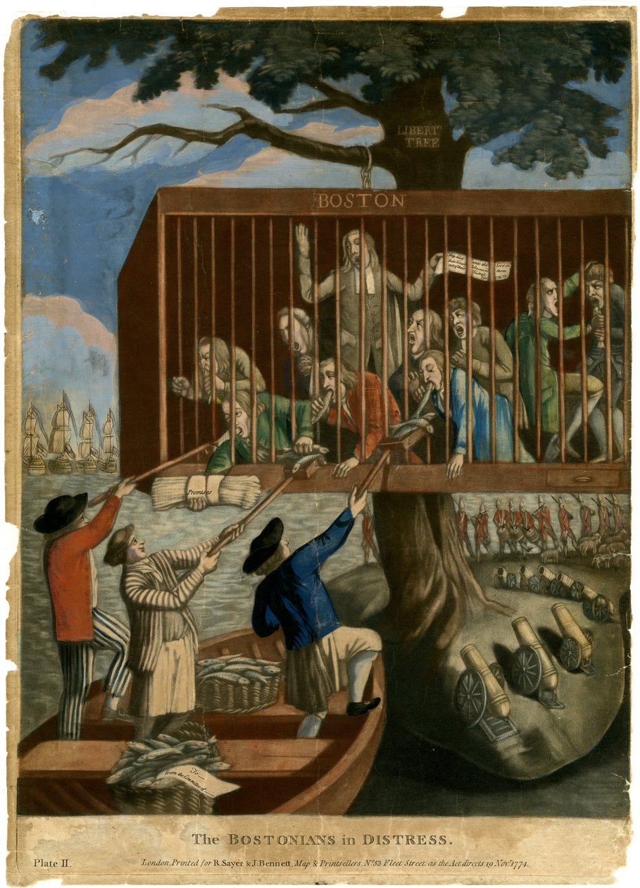 Bostonians w niebezpieczeństwie, 1774 autorstwa English School