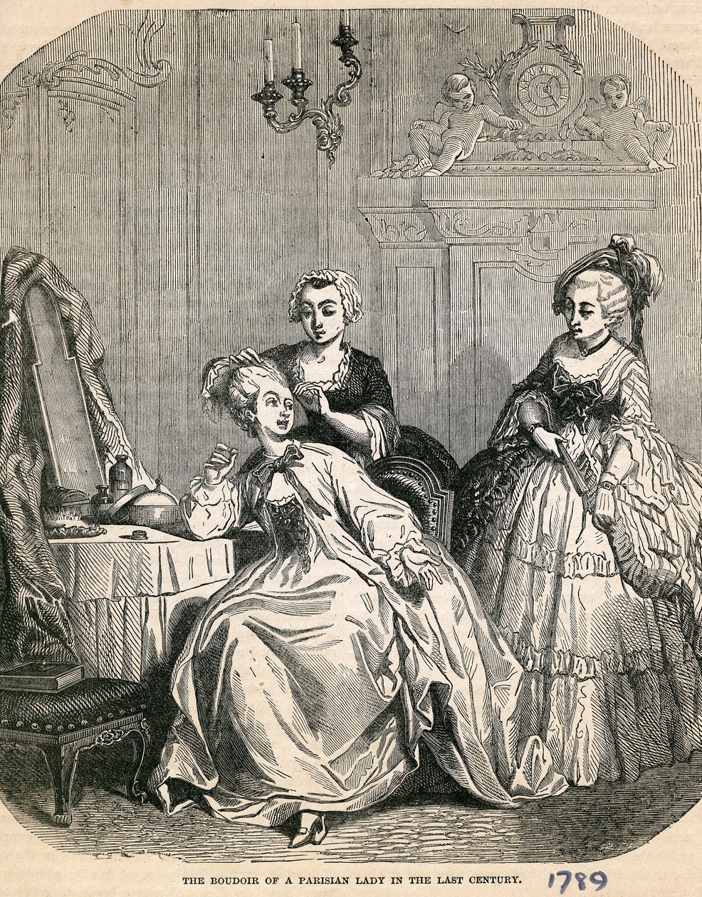 Buduar paryskiej damy w ostatnim stuleciu, 1789 autorstwa English School