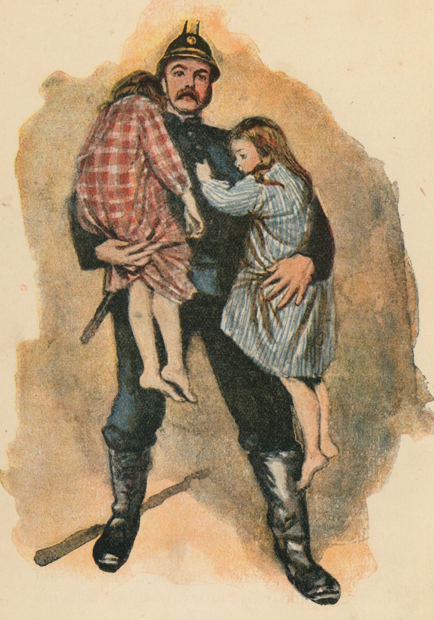 Dzielny strażak (kolorowa litografia) autorstwa English School