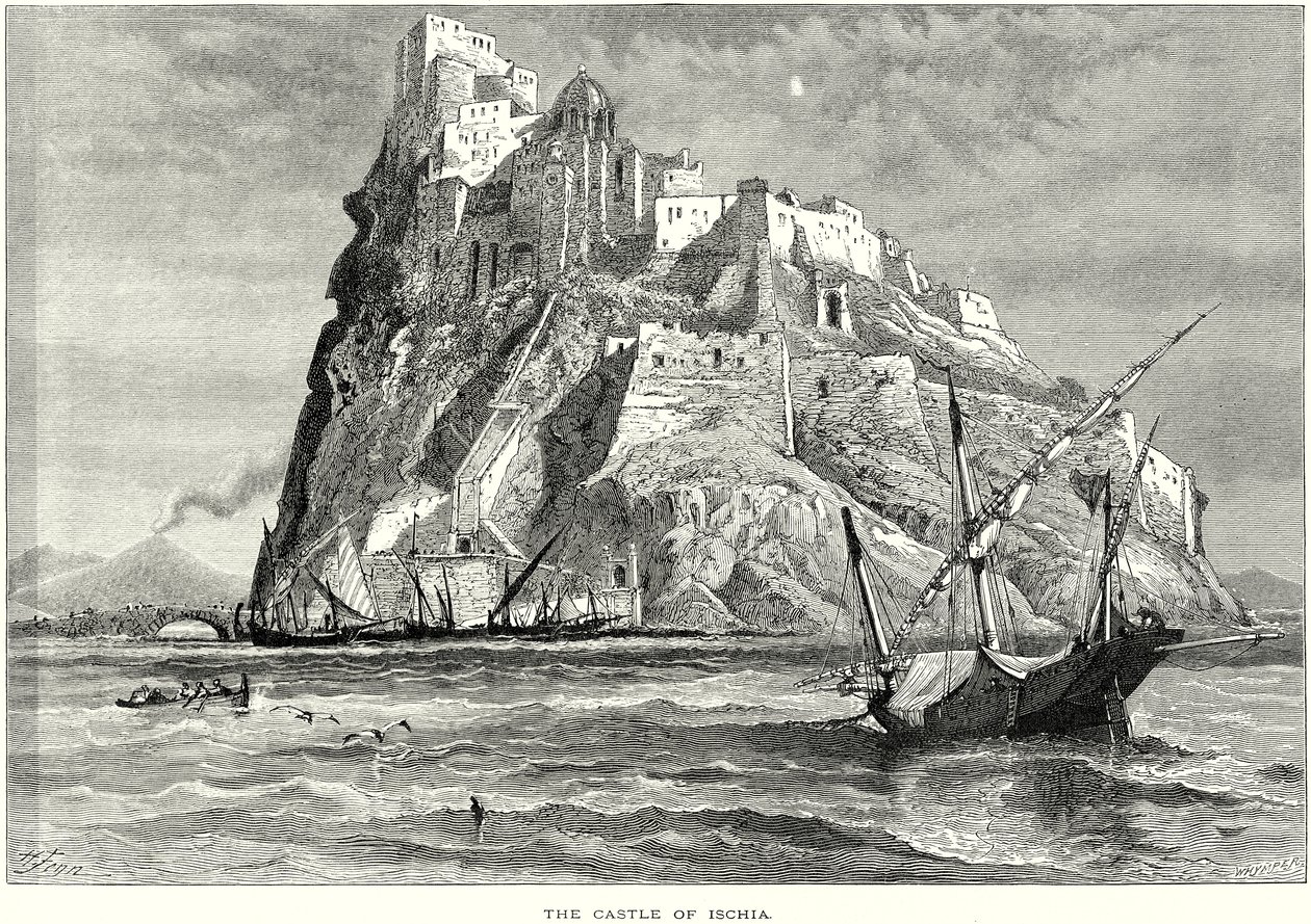 Zamek na wyspie Ischia (rycina) autorstwa English School