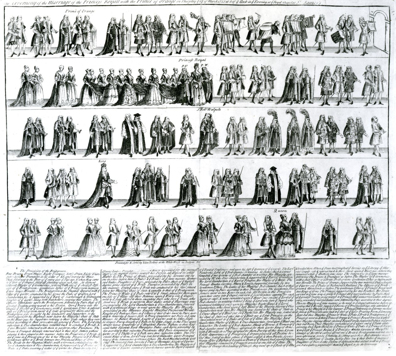 Ceremonia zaślubin księżniczki Royal z księciem Orange, 1734 autorstwa English School