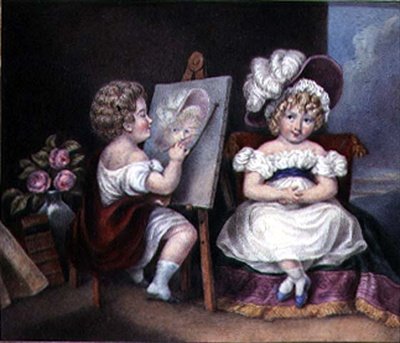 Portret dziecięcy, ok. 1825 (akwarela na papierze) autorstwa English School