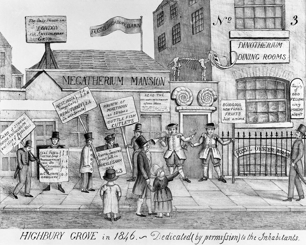 Jadalnie Dinotherium w Highbury Grove, 1846 r. autorstwa English School