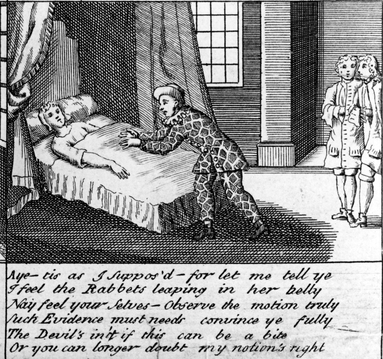 Doktor porodu, czyli New Whim Wham z Guildford, ok. 1726 autorstwa English School
