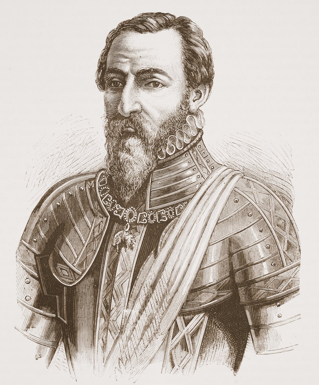 Książę Alvy (z portretu Tycjana), ilustracja z Historii protestantyzmu Jamesa Aitkena Wylie (1808-1890), wyd. 1878 autorstwa English School