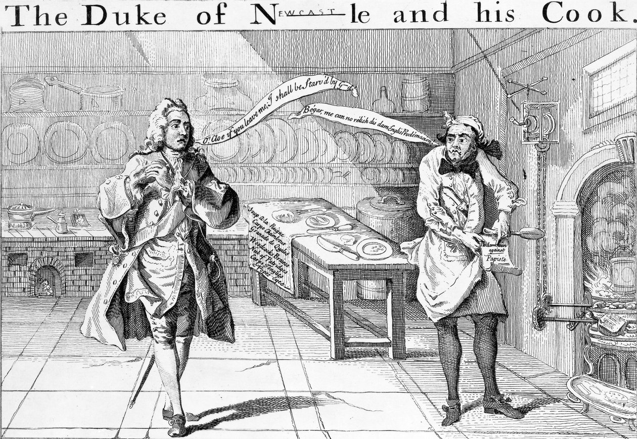 Książę Newcastle i jego kucharz, c.1745 autorstwa English School