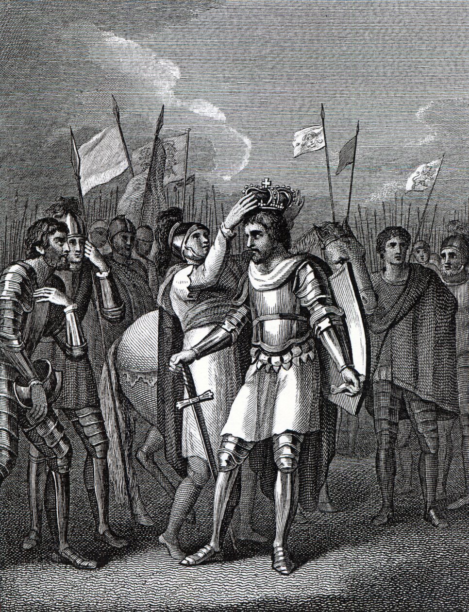 Hrabia Richmond wybrał króla po bitwie pod Bosworth, z „Historii Anglii” Davida Hume