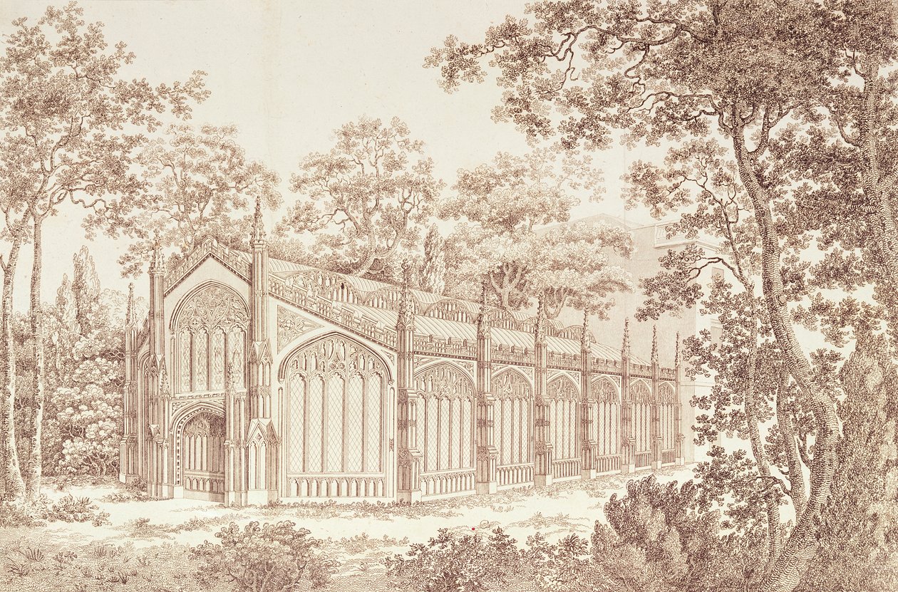 Zewnętrzna część Konserwatorium Księcia Walii w Carlton House, 1811 autorstwa English School