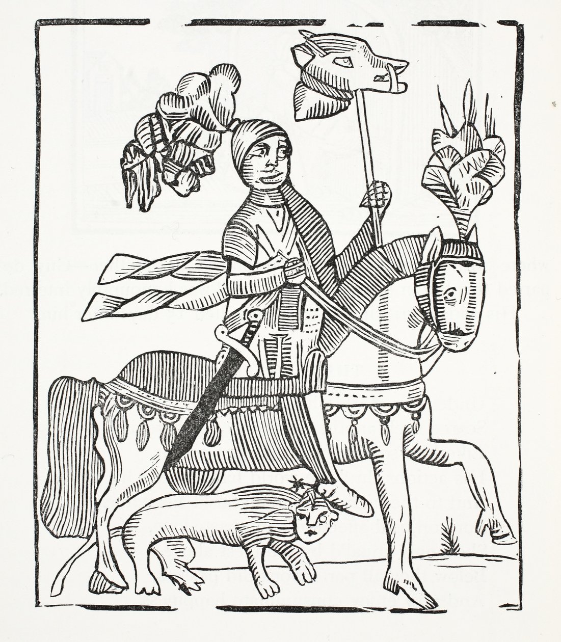 The Famous History of Guy Earl of Warwick, ilustracja z książki Chap z XVIII wieku autorstwa Johna Ashtona, wyd. 1882 autorstwa English School