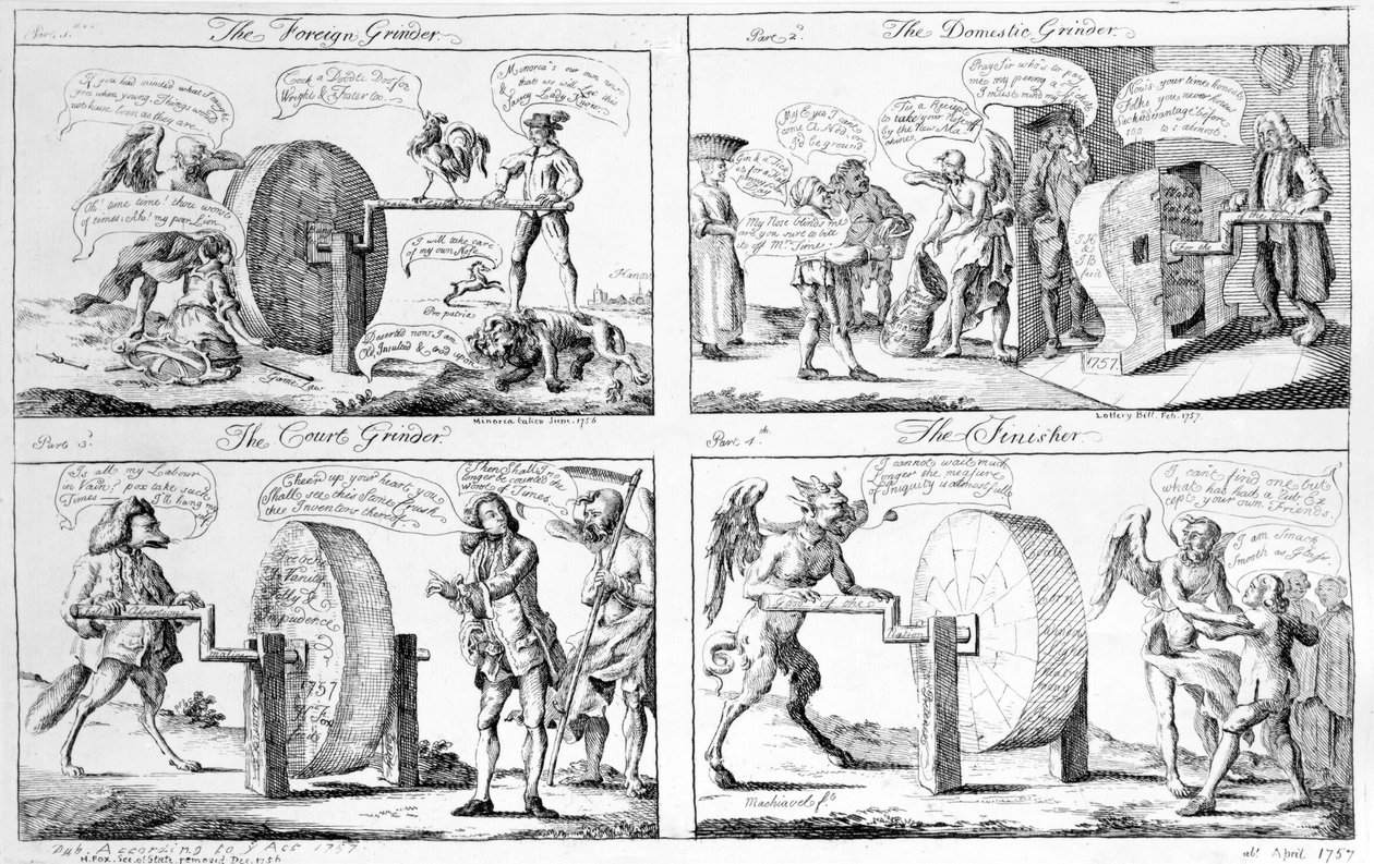 Młynek zagraniczny, Młynek domowy, Młynek dworski, Młynek wykańczający, 1757 autorstwa English School