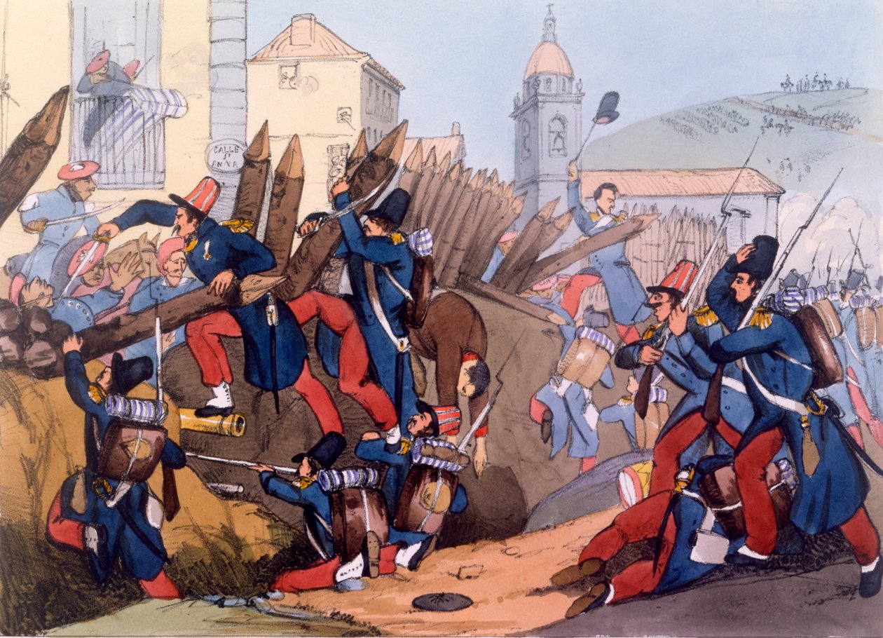 Legion francuski szturmuje szaniec karlistów, 1837 autorstwa English School