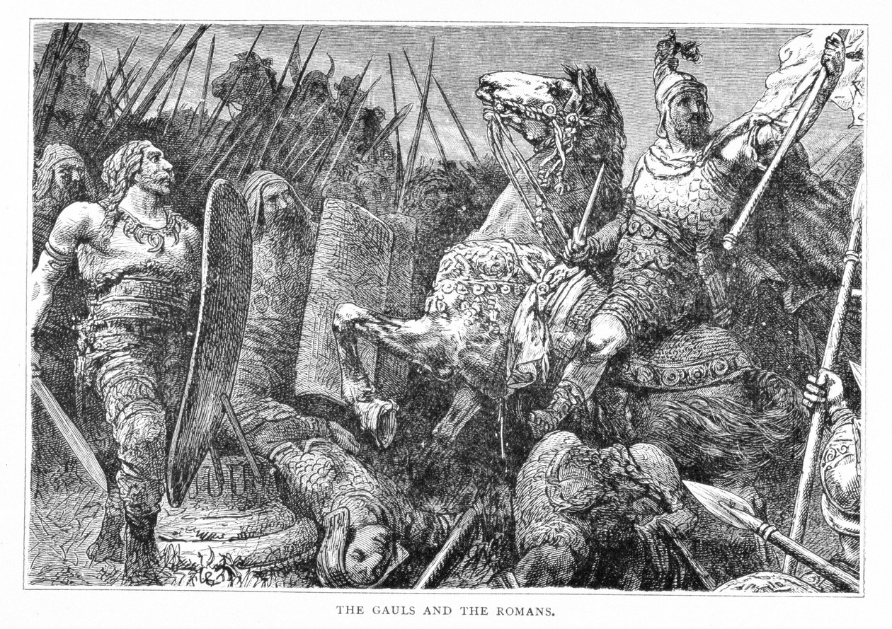 Galowie i Rzymianie, z Historii Francji, Emile de Bonnechose, wydanej przez Ward, Lock and Co, Londyn autorstwa English School
