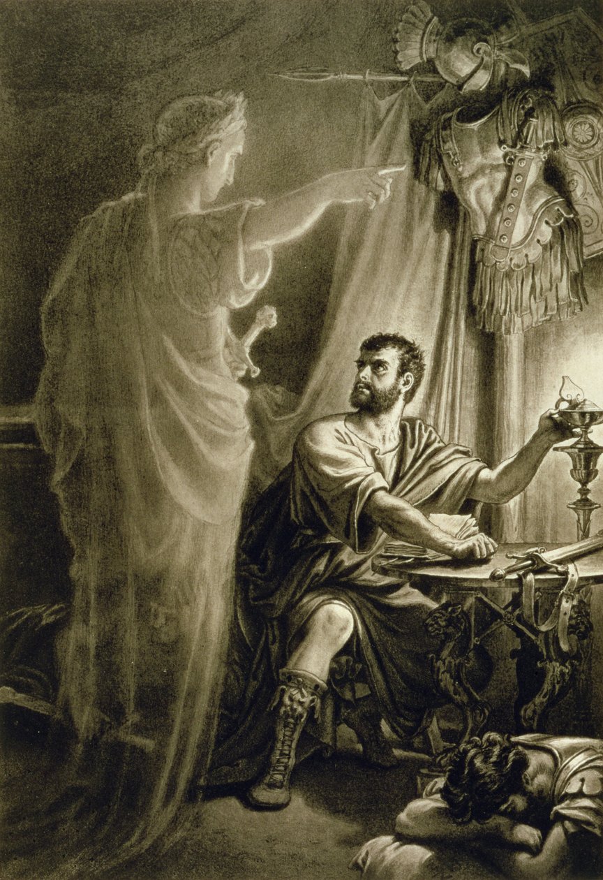 Duch Juliusza Cezara w sztuce Williama Szekspira (1564-1616) autorstwa English School